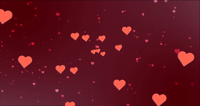 Floating Hearts on Red Background for Valentine's Day - Download Free Stock Images Pikwizard.com