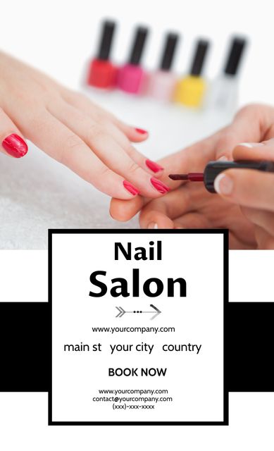 Close-up Manicurist Painting Nails in Salon Advertisement - Download Free Stock Templates Pikwizard.com