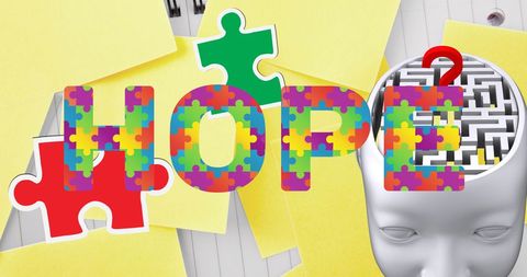Autism Awareness Concept with Hope and Puzzle Pieces - Download Free Stock Images Pikwizard.com