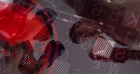 Boxers Sparring with Innovative Technology HUD Interface