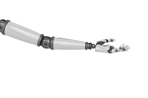 Transparent Robotic Arm Reaching Out Creative Illustration