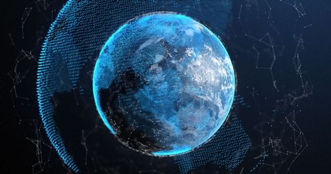Glowing Blue Planet Earth with Digital Network Connections - Download Free Stock Images Pikwizard.com