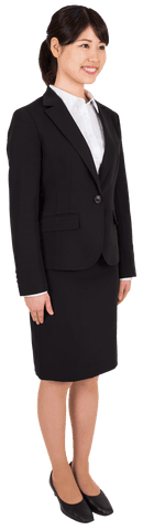 Professional Asian Businesswoman Smiling on Transparent Background