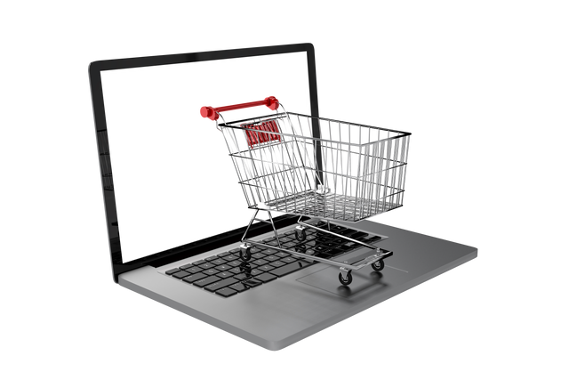 Transparent Laptop and Shopping Trolley for Online Shopping Concept - Download Free Stock Videos Pikwizard.com