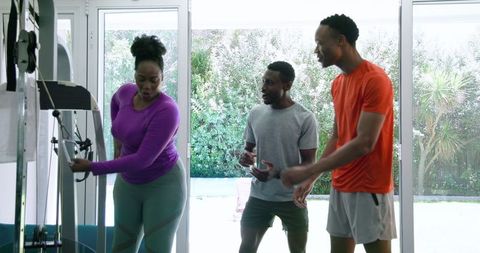 Friends Enjoying Home Workout, Building Camaraderie