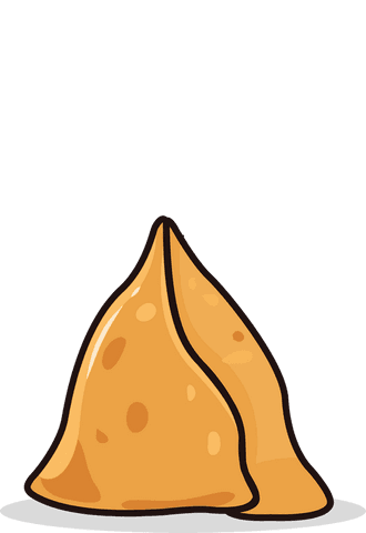 Whimsical fortune cookie with question mark on transparent background