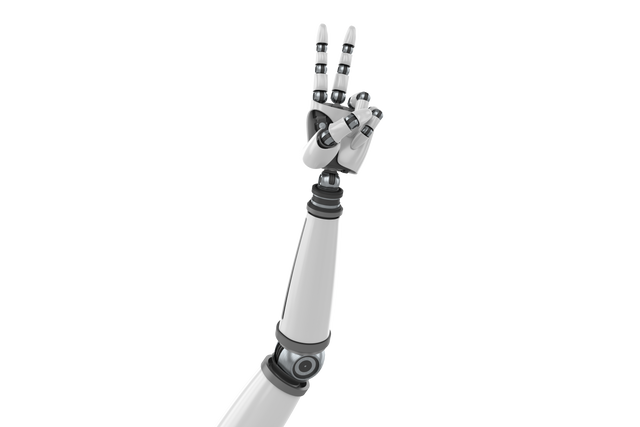 Robotic Hand Showing Victory Sign Transparent Background - Download Free Stock Videos Pikwizard.com