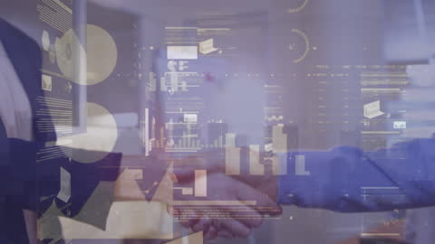 Business Executives Shaking Hands in a Technology-Infused Office