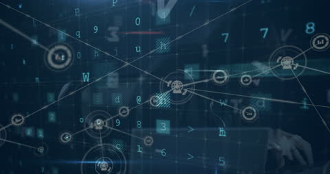 Futuristic Cyber Security Interface with Network Connections