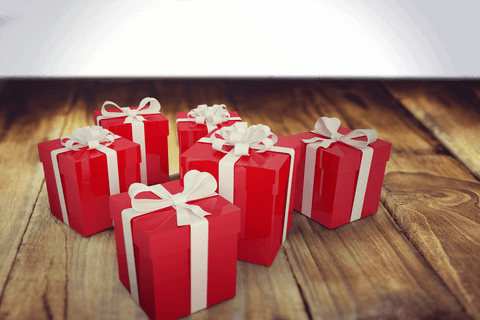 Transparent Red Gift Boxes Vector on Wooden Surface Illustration - Download Free Stock Videos Pikwizard.com