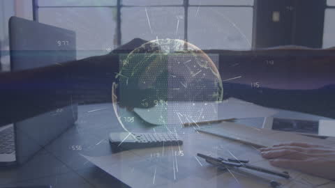 Digital Global Business Handshake with Data Analytics Overlay