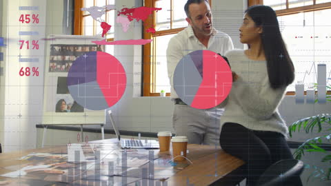 Team Analyzing Global Financial Data on Digital Screens