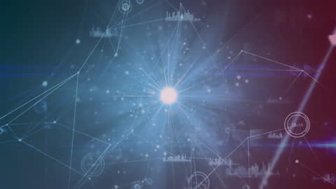 Futuristic Digital Network with Data Flow and Light Trails