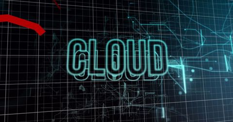 digital cloud display with neon grid lines - Download Free Stock Images Pikwizard.com