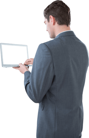 businessman working on tablet, transparent background - Download Free Stock Videos Pikwizard.com
