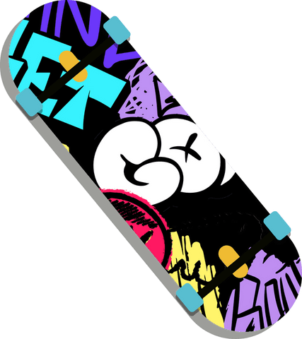 transparent skateboard deck with graffiti art in digital render - Download Free Stock Videos Pikwizard.com