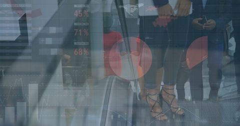 Business Professionals Analyzing Financial Data Composit