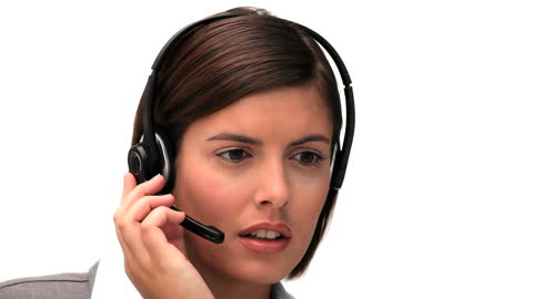 Customer Service Representative Talking on Headset