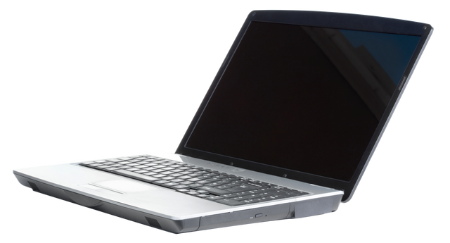 Silver and Black Laptop with Copy Space on Transparent Background - Download Free Stock Videos Pikwizard.com