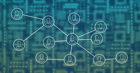 abstract human network communication with data flow - Download Free Stock Images Pikwizard.com