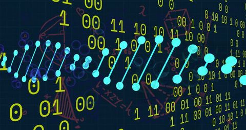 DNA Helix with Binary Data and Rich Mathematical Context - Download Free Stock Images Pikwizard.com