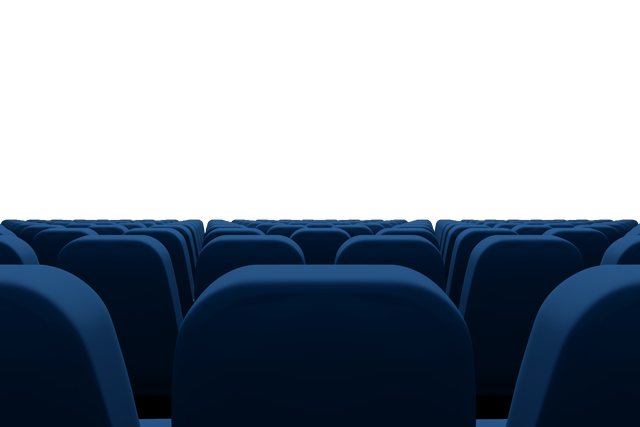 Close-up Rows Transparent Blue Armchairs in Empty Cinema Hall - Download Free Stock Videos Pikwizard.com