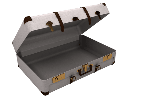 vintage leather open suitcase with gold accents transparent - Download Free Stock Videos Pikwizard.com