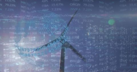 Dynamic Stock Market with Wind Turbine Symbolism