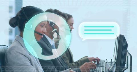 AI Text Processing with Diverse Business Professionals - Download Free Stock Images Pikwizard.com