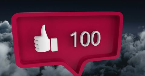 Social Media Like Notification in a Digital Cloud Concept