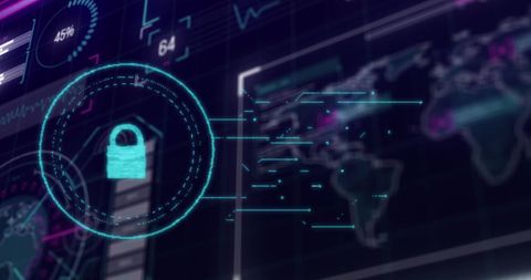 Cybersecurity Digital Interface with Data Processing - Download Free Stock Images Pikwizard.com
