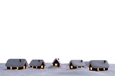 snow-covered winter cottages on transparent background - Download Free Stock Videos Pikwizard.com