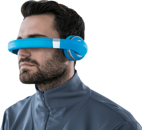 man using transparent virtual reality headset for immersive experience - Download Free Stock Videos Pikwizard.com
