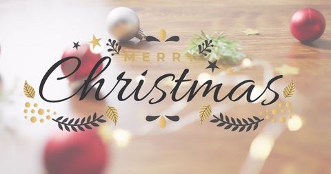 Festive Merry Christmas Greeting with Elegant Decorations