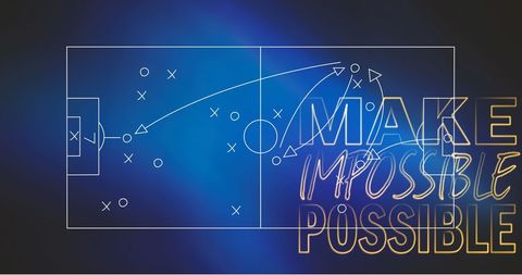 Innovative football strategy with motivational message