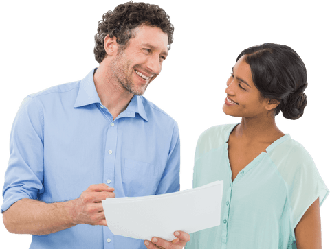 Transparent Smiling Colleagues Collaborating with Documents - Download Free Stock Videos Pikwizard.com