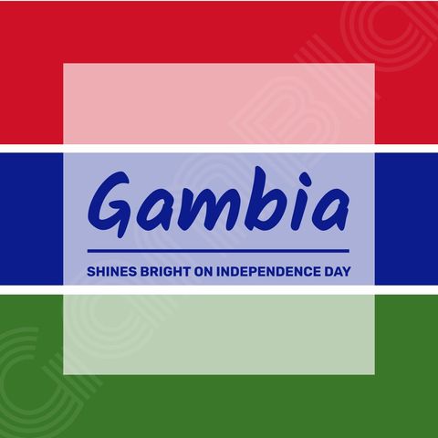 Celebration of gambia independence with national colors
