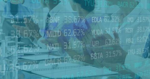 Business Meeting with Financial Data Overlay Display - Download Free Stock Images Pikwizard.com