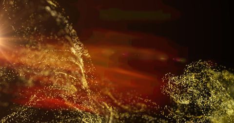 Golden Particle Wave with Fiery Aura - Download Free Stock Images Pikwizard.com