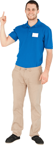 transparent smiling salesman pointing upwards - Download Free Stock Videos Pikwizard.com