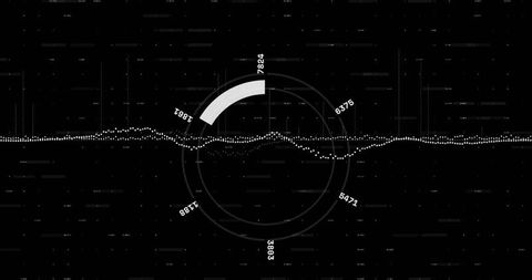 Futuristic Data Visualization with Waveform and Concentric Rings