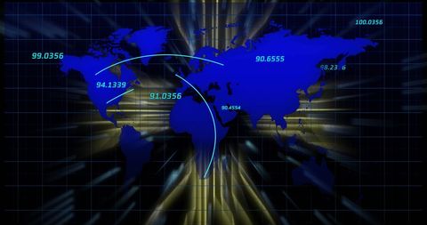 Digital Global Network with Data Coordinates - Download Free Stock Images Pikwizard.com