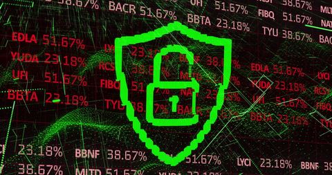 Cybersecurity Shield over Data Network Matrix - Download Free Stock Images Pikwizard.com