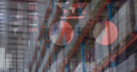 Global Financial Data Visualization in Empty Warehouse Context - Download Free Stock Images Pikwizard.com