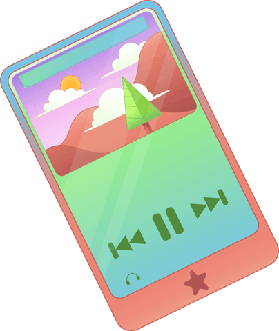 transparent flat coral media player showing landscape scene - Download Free Stock Videos Pikwizard.com