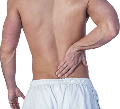 transparent midsection of man holding back in pain - Download Free Stock Videos Pikwizard.com