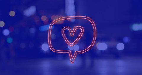 Neon Heart Icon Over Urban Night Background - Download Free Stock Images Pikwizard.com
