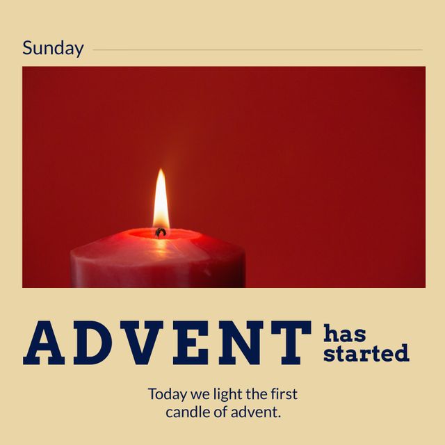 Composition of advent has started text with candle on beige background - Download Free Stock Videos Pikwizard.com