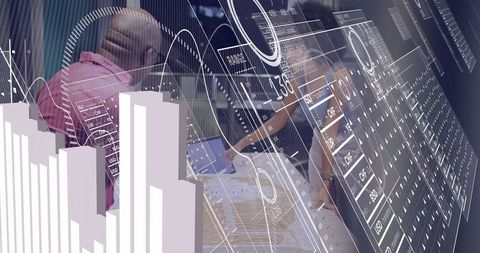 Innovative Team Collaborates in High-Tech Office