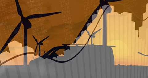 Digital Overlay of Wind Turbines with Data Analytics Concept